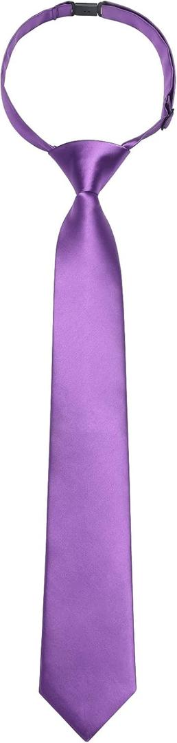 Enlision Boys Ties Solid Color Pre-Tied Kids Necktie for Age 8-12 Adjustable Woven Formal Kids Tie Wedding School Graduation (Lavender)