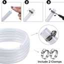 DAVCO 1" ID - 25 ft Heavy Duty Braided Clear Plastic Vinyl Tubing with 2 Stainless Clamps, Flexible High Pressure Reinforced PVC Plastic Tube Hose, Non-toxic, BPA Free