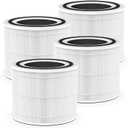 4-pack 240 Replacement Filter Compatible with Puro 240 Air Purifier, 3-in-1 True HEPA Filter with Activated Carbon, Filters 99.9% of Pollen, Dust, Pet Dander, Smoke, Odors
