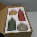Modern Ceramic Vase Set, Neutral Colors, Decorative Vases for Home Decor, 4 Piece Collection (Green Mix Set 4)