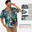 Yoimira Mens Hawaiian Shirts Short Sleeve,Print Mens Casual Button Down Floral Summer Beach Shirt (XXXL)