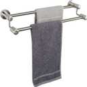TocTen Double Bath Towel Bar - Thicken SUS304 Stainless Steel Towel Rack for Bathroom, Bathroom Accessories Double Towel Rod Heavy Duty Wall Mounted Towel Holder (Brushed Nickel, 16 in)