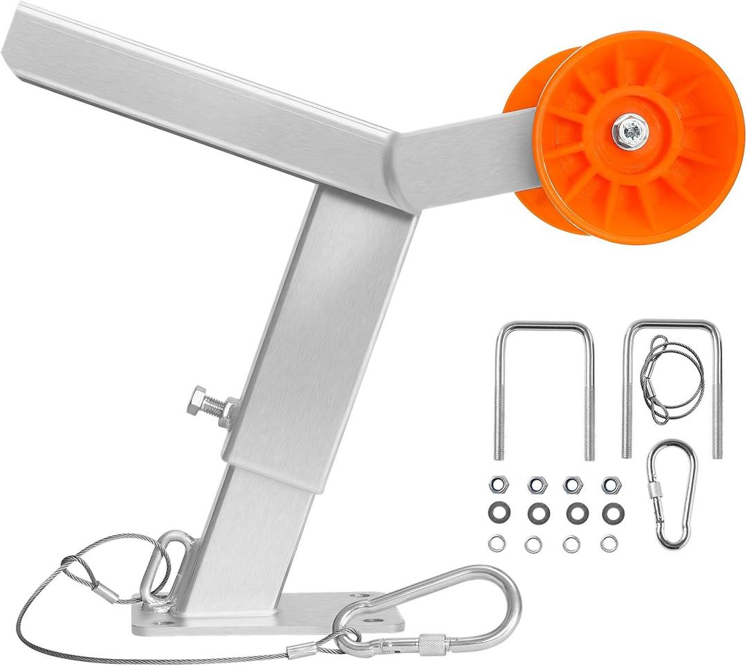 VEVOR Boat Trailer Winch Stand with Roller, Adjustable Height 14.3-21.6 Inches, Boat Winch Mount with U-Bolts for 2-3 Inches W x 3-4 Inches H Trailer Tongue, Fit for Jet Ski, Sailboat, Speedboat