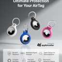 Belkin Apple AirTag Secure Holder with Key Ring - Durable, Scratch-Resistant Case with Open Face & Raised Edges - Protective AirTag Keychain Accessory for Keys, Pets, Luggage, & More - Black