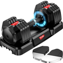 Fit Sir Adjustable Dumbbell Set 55lbs (Single), 15~55lb Hand Weight Change with Anti-Slip Handle for Men Women Home Gym Body Workout Exercise Fitness Strength Training (Black)