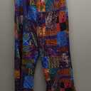 YESNO Women Summer Boho Palazzo Pants High Waist Wide Leg Floral Casual Cotton Lounge Trousers with Pockets PP0 size L