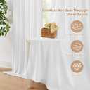 ZJDECOR Buffalo Plaid Kitchen Curtains 24 Inches Length,White Crinkled Not-See-Through Sheer Tier Cafe Curtains,Farmhouse Window Treatment for Living Room Kitchen,Rod Pocket,26" Wx24 L(Pack of 2)