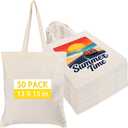 Canvas Tote Bag Bulk for DIY Projects, 13x15 Inches Tote Bags for Sublimation, 10oz Machine Washable Fabric