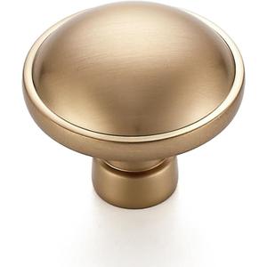 Ravinte 2 Pack 1-1/4 Inch Diameter Kitchen Cabinet Knobs Champagne Bronze Dresser Knobs Round Solid Cabinet Drawer Pulls for Kitchen Cupboard Hardware (Single Hole)
