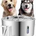 Dog Water Fountain for Large Dogs, 7L/236oz/1.8G Stainless Steel Dog Fountain, Large Automatic Pet Drinking Bowl Dispenser with Quiet Pump, Multiple Filtration, Dual-Stream for Cats and Dogs Indoor