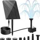Yeomi Solar Water Fountain for Bird Bath, 2.5W 5V Solar Powered Water Pump with Separated Solar Panel, Outdoor Solar Fountain for Small Pond, Garden Water Feature Decoration with 5 Spray Nozzles