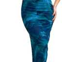 Milumia Women's Summer Strapeless Tube Top Dresses Side Slit Ruched Bodycon Maxi Dress Vacation (Medium, Deep Blue)