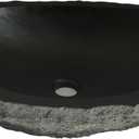 Basalt Vessel Sink, Oval Vessel Sink, Bathroom Vessel Sink, Above Counter Modern Round Vessel Sink For Bathroom Vanity Bowl Bath Sink Art Basin Countertop Stone Sink, Marble Vessel Sink