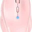 TECKNET Bluetooth Mouse, 4800 DPI Wireless Mouse, 2-Year Battery 6 Adjustable DPI, 6 Buttons Compatible with Laptop/Windows/Computer - Pink