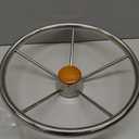 NovelBee 5 Spoke Dia.13-1/2" Stainless Steel Boat Steering Wheel with Control Knob and Cap