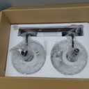 Vintage Bathroom Vanity Light, 2-Light Black Vanity Lighting Fixture with Flower Glass Shade, Bathroom Lighting Fixtures Over Mirror