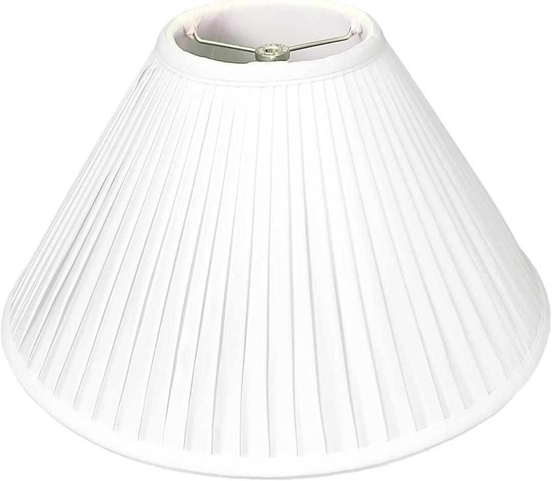 Royal Designs "Coolie Empire Side Pleat Basic Lamp Shade, White, 7"" x 20"" x 12.5""" (BS-727-20WH)