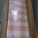 Novabright Ice Cream Party Display Stand 55x31 Inch with Pink White Striped Awning Wooden Vendor Cart Summer Party Decoration for Birthday Baby Shower Summer Wedding Decor