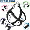 2 Hounds Design Freedom No Pull Dog Harness, Adjustable Harness, Easy Walking & Comfortable Control, Fits Small, Medium & Large Dogs, Solid Colors, Made in USA, 1" MD, Black