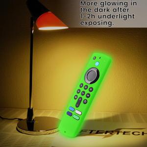 1 Pack Glow Remote Cover Compatible with Lenovo FireTV Stick, HD, 3rd Gen., 4K Remote Controls, Anti-Slip Silicone Case with Lanyard, Glow in The Dark, Glow Green & Glow Pink