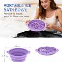 Face Bowl for Ice with Built-in Ice Tray  Collapsible Silicone Facial Ice Bath Bowl for Cold Plunge Therapy, Skin Tightening & Acne Relief  Portable Spa Tool for Home & Travel(Purple)