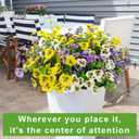 16 Bundles Artificial Fake Pansies Flowers for Outdoors Silk Colorful Pansy UV Resistant Faux Plastic Plants for Outside Planter Front Door Porch Yard Patio Garden Decor (Yellow Purple White)