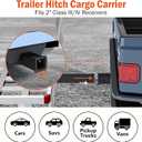 Aluminum Hitch Cargo Carrier with Ramp, 50" x 29.5" x 8.7" Trailer Hitch Cargo Carrier Hitchs Mount Cargos Hitchs Carriers, 500lbs Capacity, Fit 2" Receiver for Suvs Trucks Vans Pickups Camping