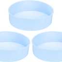 HARFINGTON 3 Pcs Round Cake Pans 7.8" Nonstick Quick Release Silicone Cake Mould Bakeware Tools for Baking Cupcakes Bread Pizza, Blue