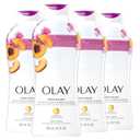 Olay Body Wash for Women, Fresh Radiance, Refreshing & Renewing, Made with Plant Based Cleansers, B3 Botanical Complex, For All Skin Types, Peach & Cherry Blossom Scent, 22 fl oz (Pack of 4)