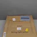 6 Pack 10 ft Heavy Duty Metal String Light Poles Adjustable Outdoor Lighting Stand for Patio,Backyard,Garden,Party & Wedding Rustproof & Sturdy with Hooks