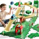 KIZONLY Puzzle Racer Kids Car Track Set, 4-Tier Race Tracks for Kids Ages 3-5 with 3 Cars, Traffic Parts, Trucks for Toddlers 2-4 Years, Floor Puzzle Tracks Car Gift for Boys Girls 3 4 5 Year Old