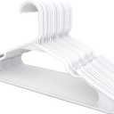 Set of 30 Space-Saving Plastic Hangers, Durable Clothes Hangers with Shoulder Slots (White)