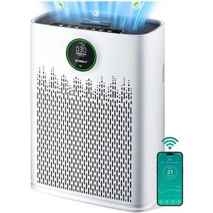 Smart Air Purifier for Home Large Rooms, with WiFi Control, Covers Up to 2400 Ft, Smart Mode, AQI Display, 22dB Sleep Mode & Aromatherapy with 2X-Power Filtration, HAP603WF, Bright White