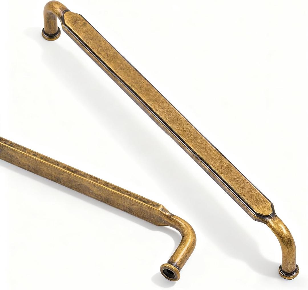 Asidrama 10 Pack 7.5 Inch(192mm) Brushed Antique Brass Kitchen Cabinet Handles Antique Brass Cabinet Pulls Cabinet Hardware for Cupboard Drawer