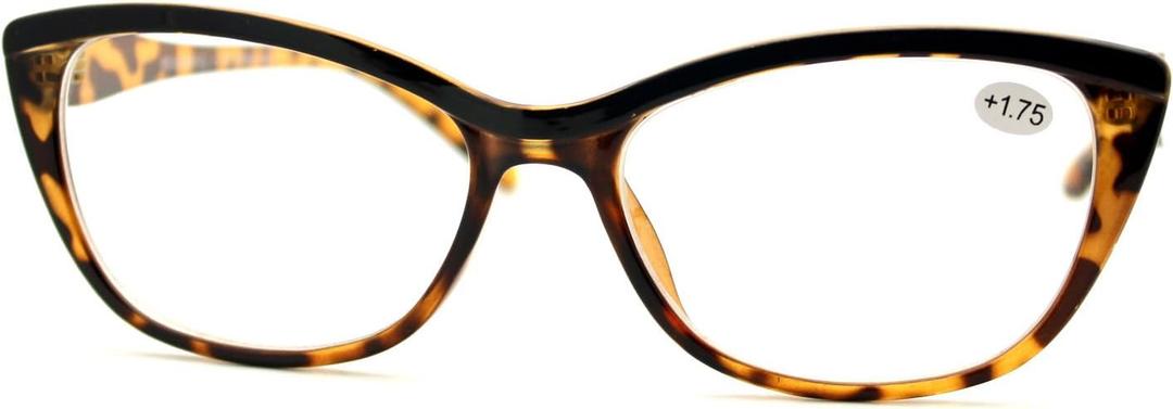 PASTL Clear Lens Glasses With Bifocal Reading Lens Womens Rectangular Cateye (Tortoise, 1.75)