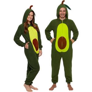 Funziez! Slim Pineapple and Avocado Adult Onesie - Food Costume - Christmas One Piece Cosplay Suit for Adults, Women and Men (Medium)
