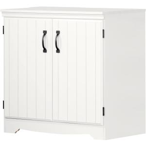 South Shore Farnel 2-Door Storage Cabinet-Pure White, Tall with 4
