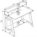 Furinno Simplistic Desk, 32" Wide Gaming Desk with Monitor Stand, A Frame Computer Desk with Shelf, Office Desk for Home Office, Bedroom, Study Room, Dorm, Amber Pine
