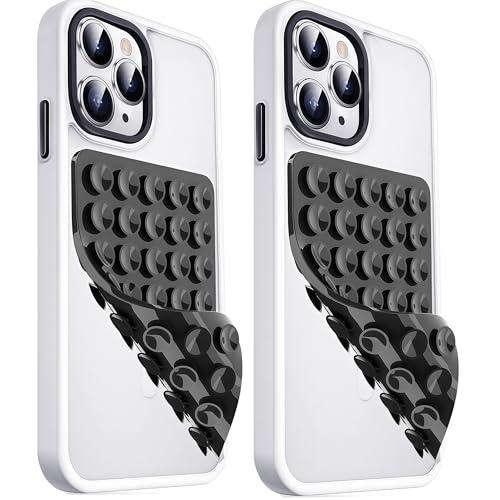 JingJinYY Anteel 2 Pack Double Sided Silicone Suction Cup Phone Case Mount, Hands-Free Strong Grip Silicon Phone Holder for Selfies and Videos, Non Slip Phone Accessories (Black)