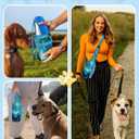 Toykee Portable Dog Water Bottle Carrier Bag for PupFlask 27oz - Travel Bottle Purse with Phone Pocket Strap, Pet Water Bottle Holder Cover Sling for Easy Walking Hiking (No Water Bottle) (Blue Marble)
