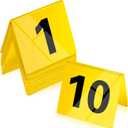 10 Pcs Evidence Markers Detective Scene Markers Decorations Number ID Tents for Clue Game Murder Theme Halloween Party Supplies, Yellow