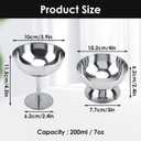 Hapivida Ice Cream Cup, 4Pcs Stainless Steel Serving Dessert Bowls Cups Sauce Bowls Mini Round Footed Yogurt Snack Candy Cups for Salad Fruit Pudding Birthday Party