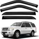 Window Visors Rain Guards for 1997-2017 Ford Expedition, Out-Channel Window Vent Wind Deflectors Visors Shades for 2007-2017 Expedition XL, 1998-2017 Lincoln Navigator