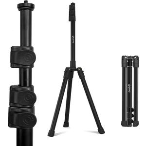 Pivo 63" Extendable Cell Phone & Camera Tripod with Sturdy, Lightweight, Portable, Foldable Stand for Video Recording with Universal 1/4"" Thread for DSLR, Smartphone, Action Camera & Pivo Pods
