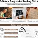 Photochromic Progressive Multifocal Reading Glasses Men Women Rimless Multifocus Readers Diamond Cut Blue Light Blocker No Line Spring Hinge Titanium Eyeglasses Transition Sunglasses With Readers 2.5