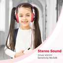 rockpapa Comfort Kids Headphones for School, Lightweight Foldable Portable Childs Boys Girls Teens Headphones Wired 3.5mm with 4.9ft Cord for Travel Airplane Tablet Phone Pad Laptop Black/Red