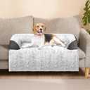 Calming Dog Bed for Couch, 35 x 31 inch Removable Couch Cover for Dogs/Cats Washable, Non-Slip Fluffy Plush Dog Sofa Mat for Furniture Protector - Grey (Medium)