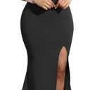 YMDUCH Women's Sexy Sleeveless One Shoulder Ruffle High Split Party Evening Long Formal Dress, Small 
