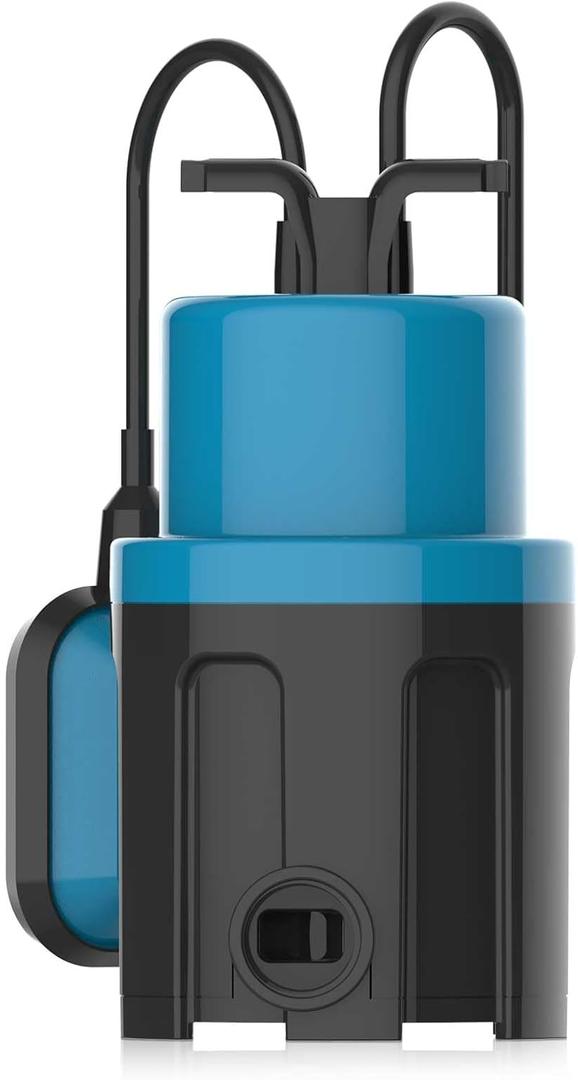 1/2HP Sump Pump Submersible 1080GPH Submersible Water Pump with Float Switch, Utility Pumps for Pool Draining, Basement Flooding, Tankless Heater Flushing Pump with 20ft Power Cord