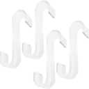 MAGICLULU 4pcs Transparent Radiator Hooks for Bathroom Towels S Shape Over Door Hanger Plastic Rack for Clothes Scarves Robes Multipurpose Storage Hooks Saving Rail Hangers